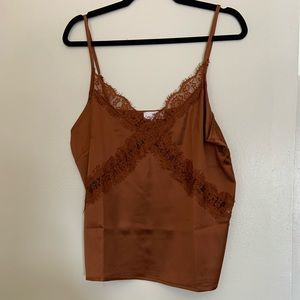 Lacy Satin Rust Colored Cami
